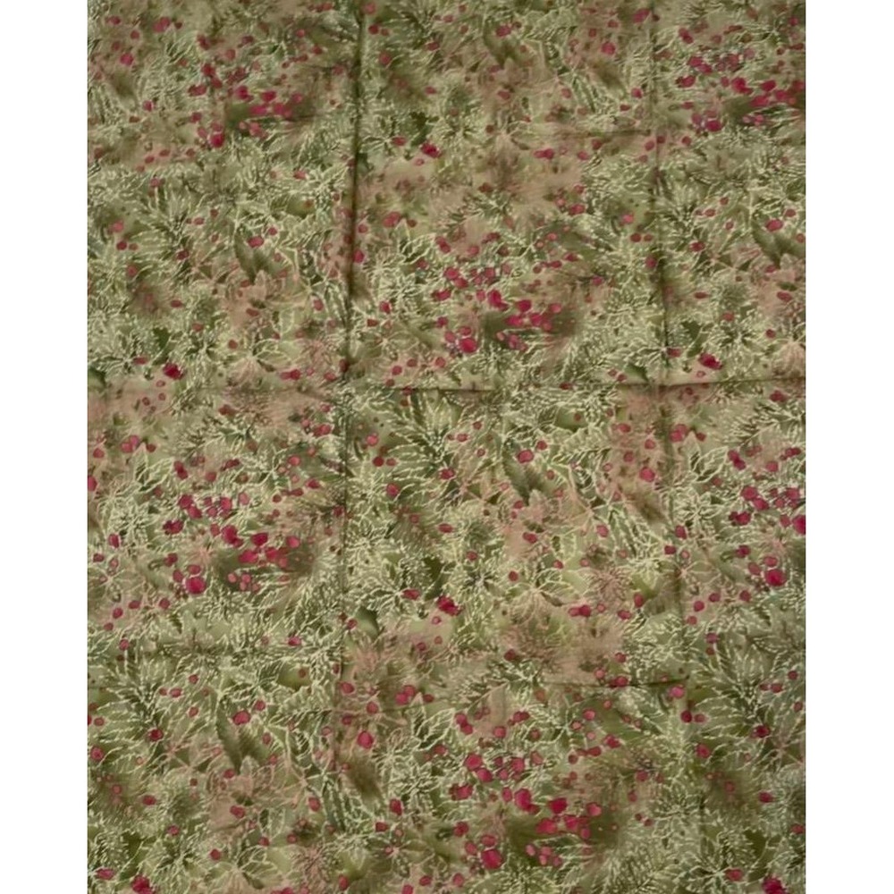 Timeless Treasures Green Leaves Pink Raindrop Fabric 1.5 yds